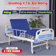 Giường y tế đa năng nâng đầu 2 tay quay